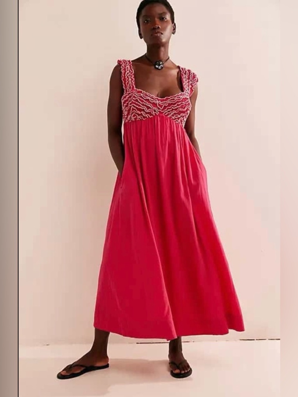 New Free People Feel the Frill Midi Dress ~ Love Potion
